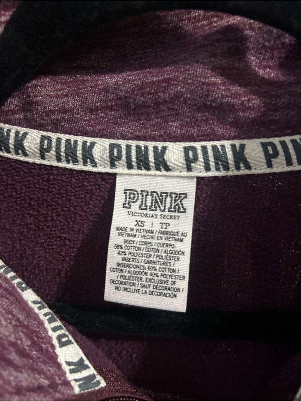PINK Victoria's Secret Plum Crewneck with Branded Trim